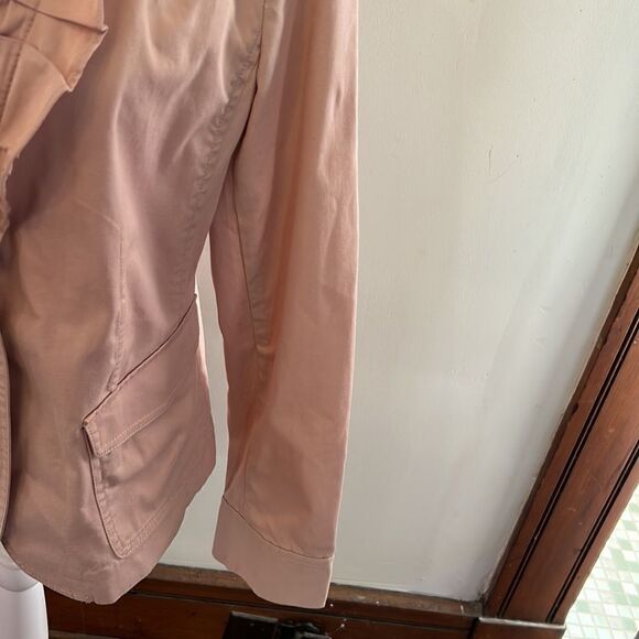 Talbots pale pink ruffle collar long sleeve cotton short jacket Size 10 - Picture 4 of 8